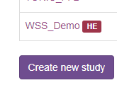 Create new study button Create new study button