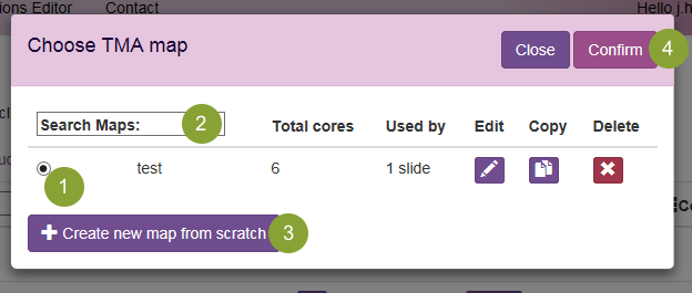 TMA map list TMA map list