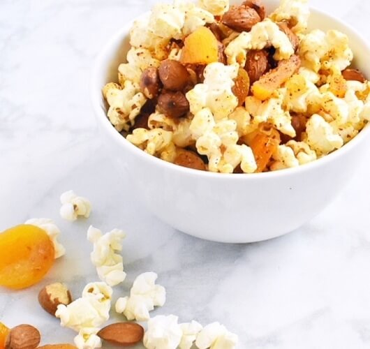 Popcorn Mixed With Nuts And Dried Fruits